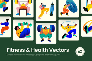 Fitness and Health Illustration Art, a Healthcare Illustration by Brickclay