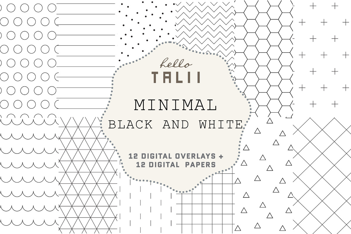 Minimal Black and White Overlays, a Pattern Graphic by Hello Talii (Photo 1 of 4)