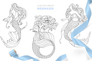 Mermaid Poetry. Lineart & Watercolor, an Illustration by EYWA ART (Thumbnail 2 of 12)