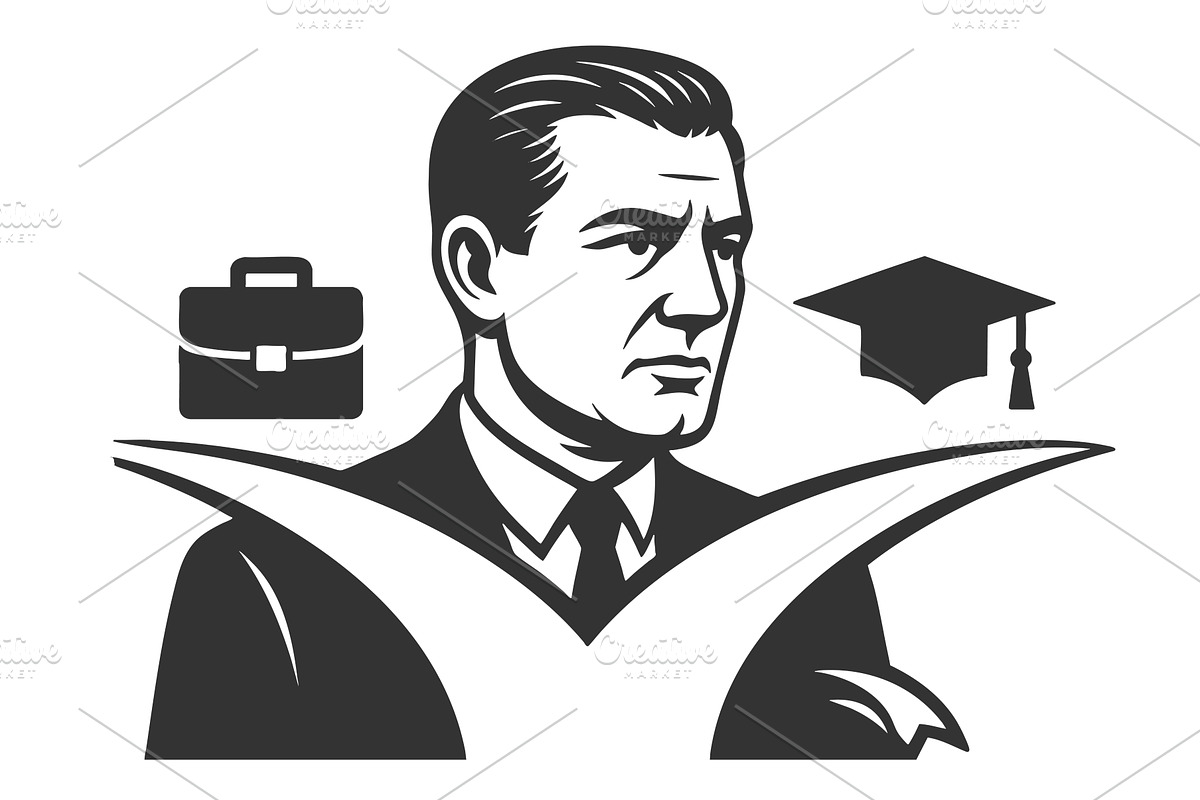 Man Facing Career or Education, a Person Illustration by AlexArt