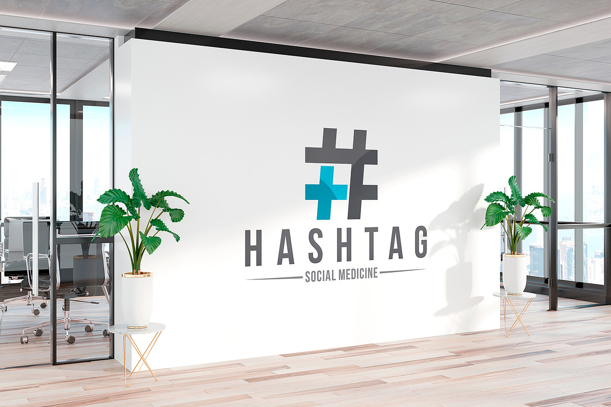 Medicine Hashtag Logo Template, a Branding & Logo Template by vectorwithin (Photo 2 of 3)