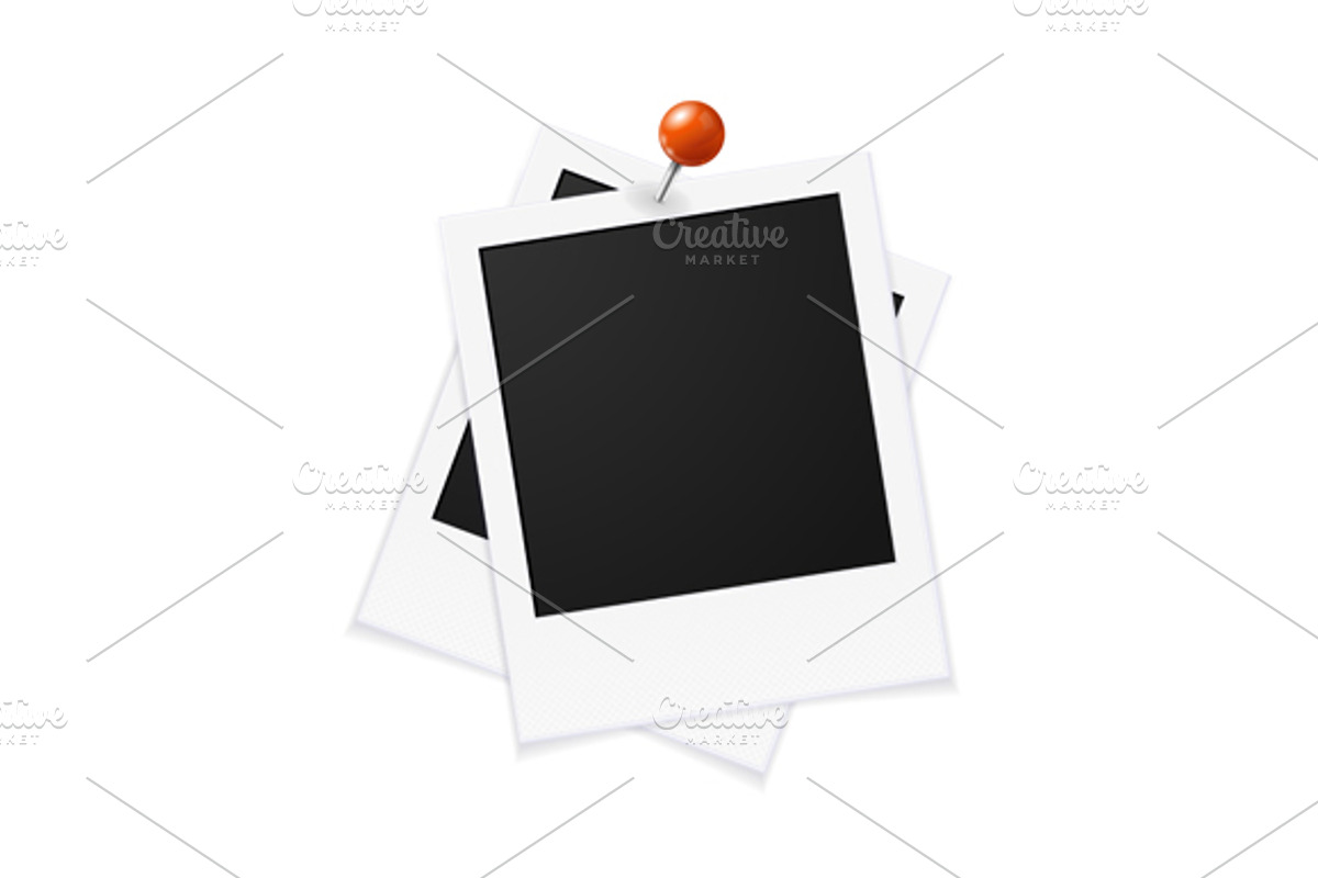 Photo Frames and Pin. Vector, an Object Graphic by Vector and Templates