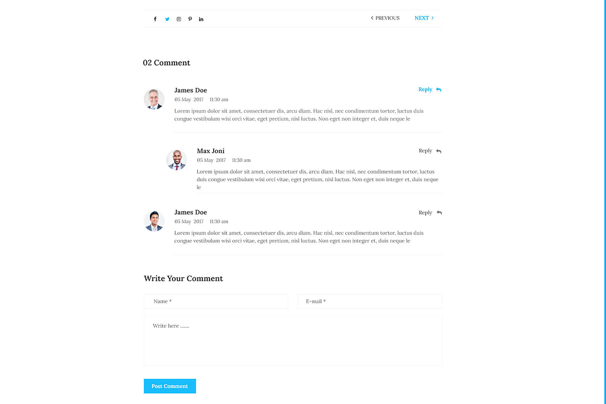 I Blog - Blog Web template PSD, a Templates & Theme by Themeix (Photo 4 of 6)