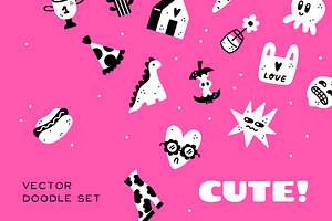 CUTE! Vector Doodle Set, an Illustration by katieromanoff_art