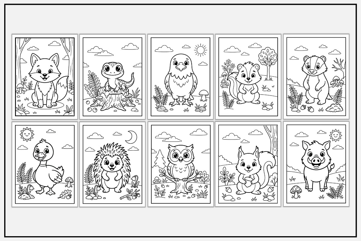 Forest Animals Coloring Pages, an Animal Illustration by Lamia Emad (Photo 3 of 5)
