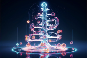 Twinkling Neon Christmas Tree Lights