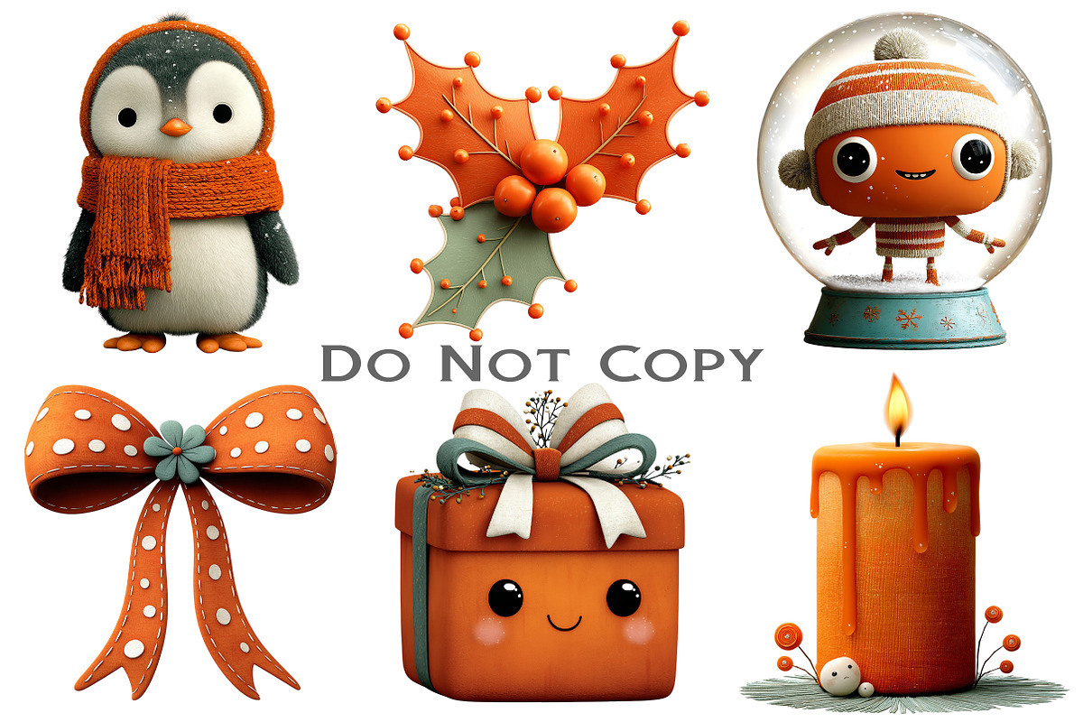 Cute Cartoon-Christmas Clipart, an Illustration by Craft Nest (Photo 4 of 10)