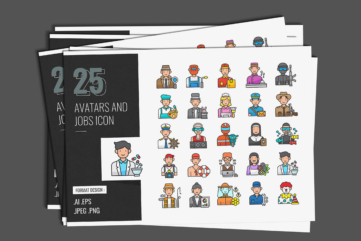 Avatar and Jobs Icon Set, a Duotone Icon by shin_std