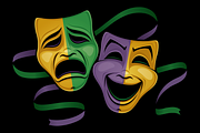 Festive Mardi Gras Theater Masks, an Object Illustration by Schwegel Illustration (Thumbnail 2 of 3)