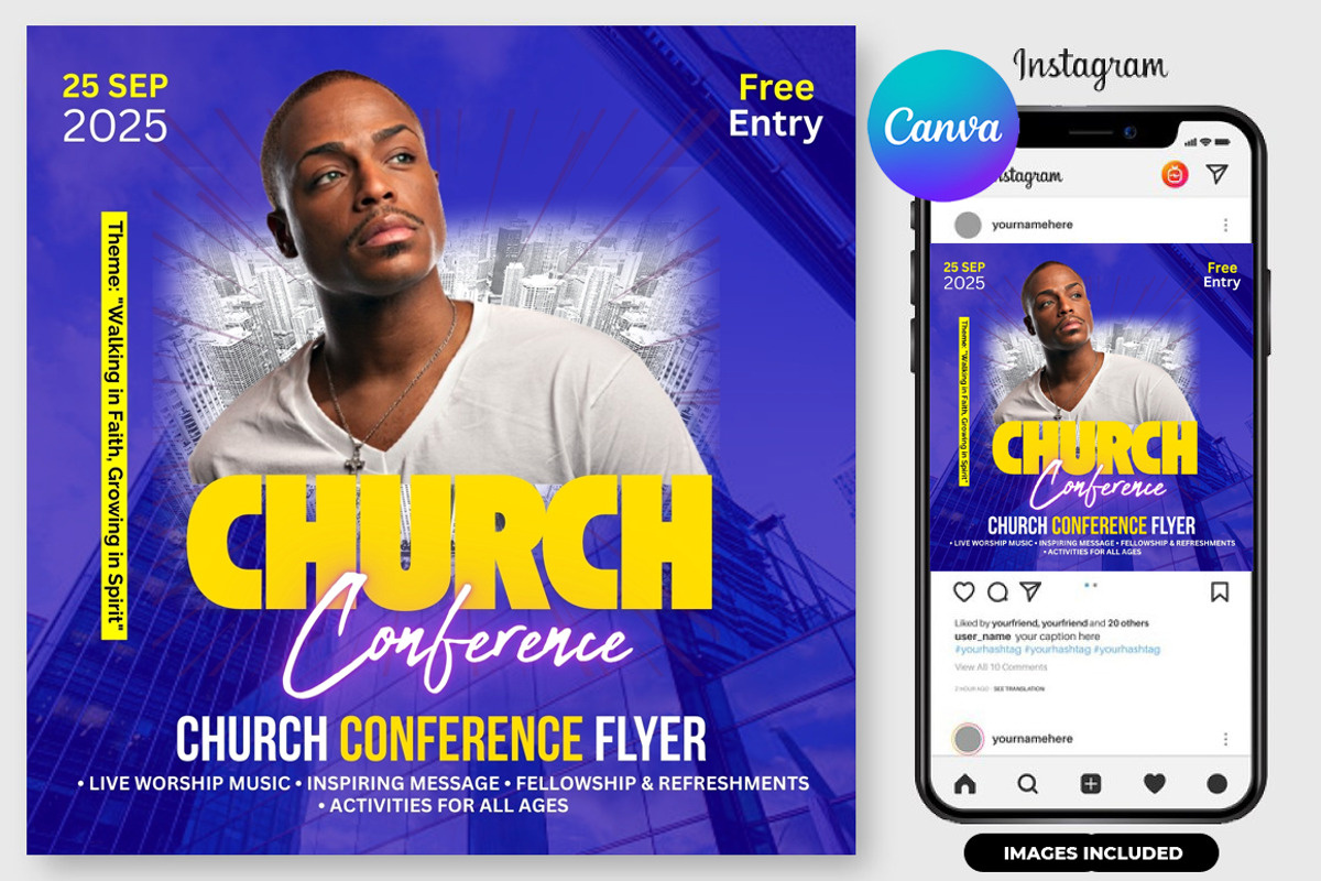 Church Conference Flyer Template, a Graphic by graphicforest (Photo 2 of 3)