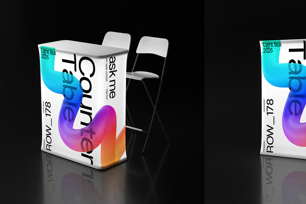 Light Box Counter LED Table Mockup, a Merchandise Mockup by creatsy5