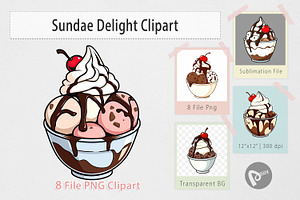 Sundae Delight Clipart, a Graphic by Artnoy