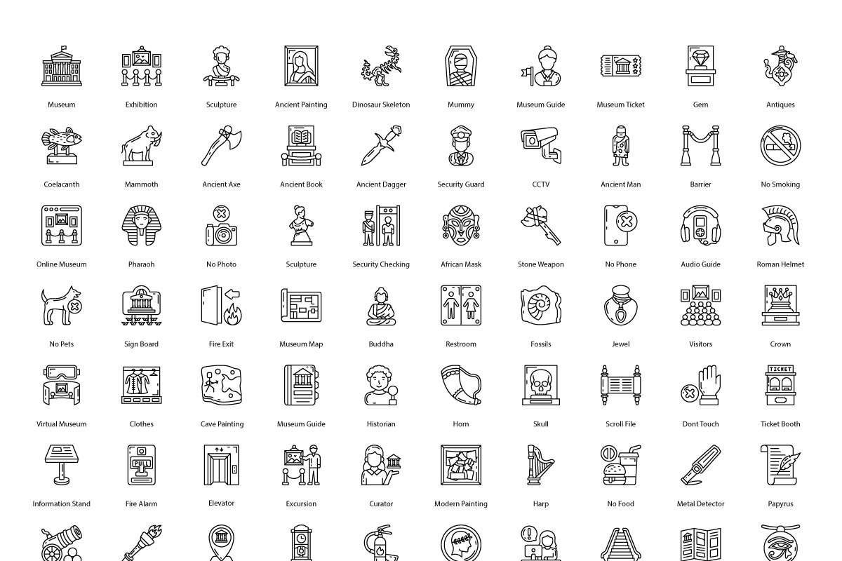 Museum 105 Premium Icons, an Outline Icon by vectorstank (Photo 2 of 2)
