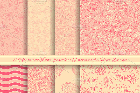 Set of vector seamless patterns preview 2