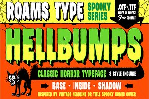 Hellbumps - Classic Horror Typeface, a Sans Serif Font by Roams Type