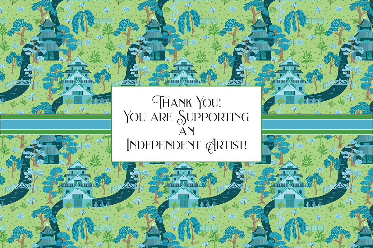 Chinoiserie Blue Green Patterns, a Pattern Graphic by RachelStudio (Photo 6 of 6)
