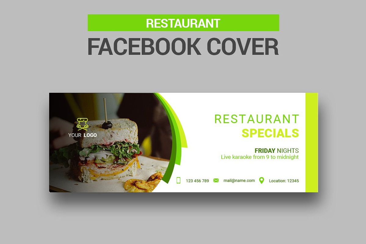 Restaurant Facebook Covers, a Social Media Template by UNIK Agency (Photo 3 of 8)