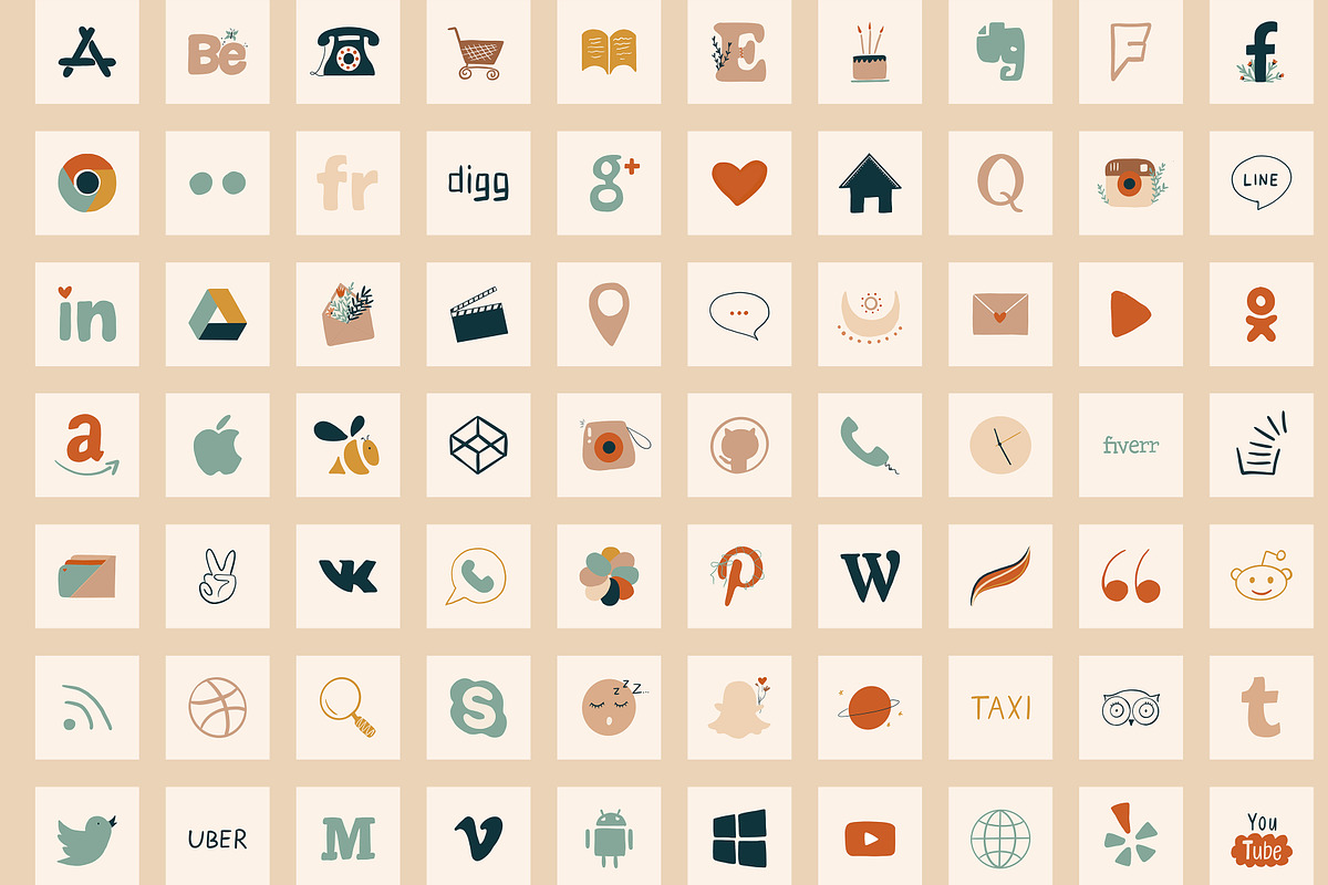 Boho App Icons | IOS 14, an Icon by elvinova (Photo 3 of 4)