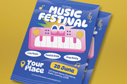 Blue Quirky Music Festival Flyer Set, a Flyer Template by graphicook (Thumbnail 2 of 3)