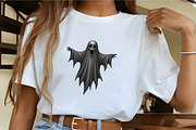 Flying Ghost Silhouette Clipart, an Illustration by CrexoraLab (Thumbnail 4 of 5)