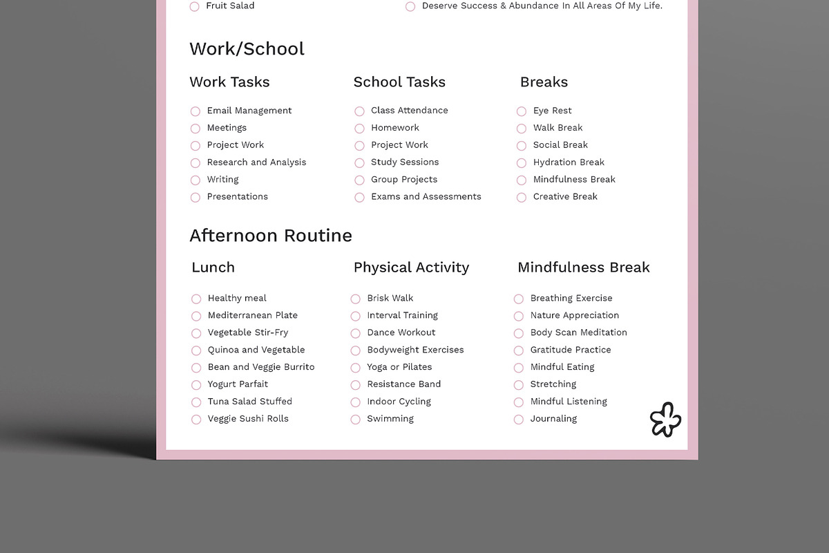 Daily Wellness Checklist Template, a Stationery Template by MightyDesign (Photo 3 of 8)
