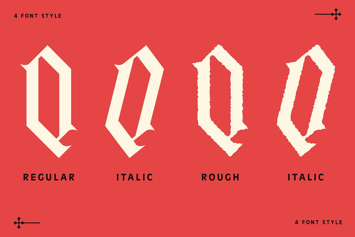 Qordhion - Blackletter Font, a Blackletter Font by MooneseyeType (Photo 5 of 9)