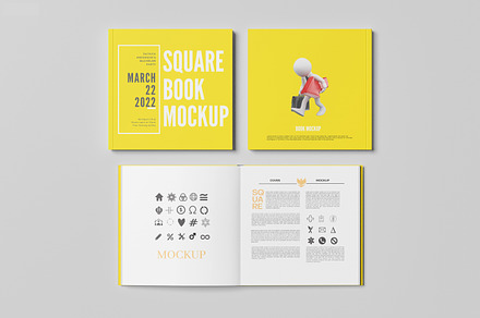 SQUARE BOOK MOCKUP, a Books & Magazine Mockup by safrizalstudio