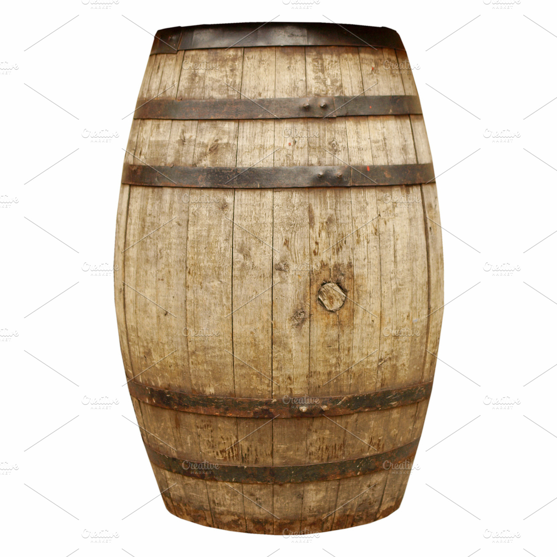 Barrel containing barrel, cask, and beer
