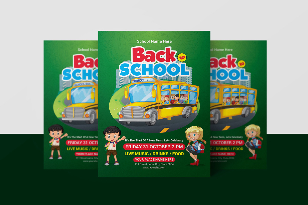 Back to School Party Flyer, a Flyer Template by Ultimate Template Shop (Photo 5 of 6)