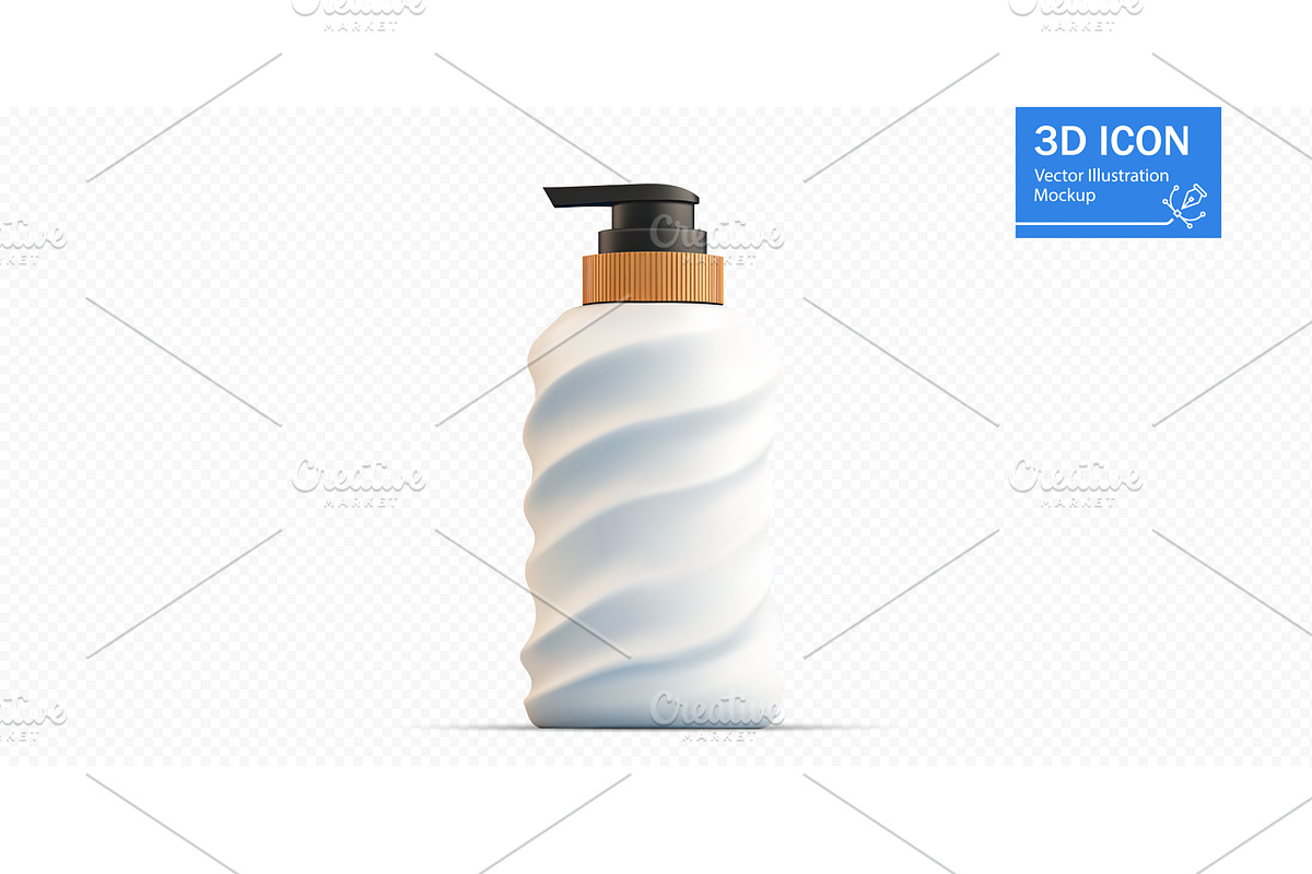 Unique white bottle design with a, an Object Illustration by ZinetroN