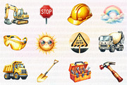 Cute Construction Watercolor Clipart, an Illustration by CreationArt (Thumbnail 6 of 7)