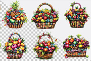Whimsical Summer Fruit Basket Clipar, an Illustration by SVGArt (Thumbnail 5 of 9)