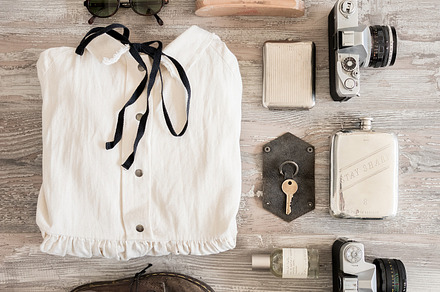 Travel stuff stock photo containing backgrounds and objects, an Abstract Photo by Julia Brenner