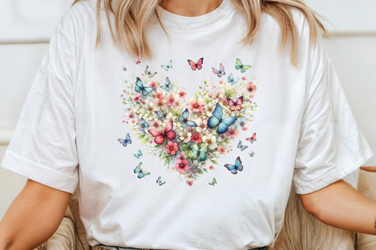 Watercolor Butterflies Flowers, an Illustration by CraftArtStudio (Photo 4 of 6)