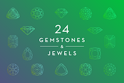 Gemstone and Jewel Wireframes, a Decorative Illustration by digiful (Thumbnail 1 of 3)