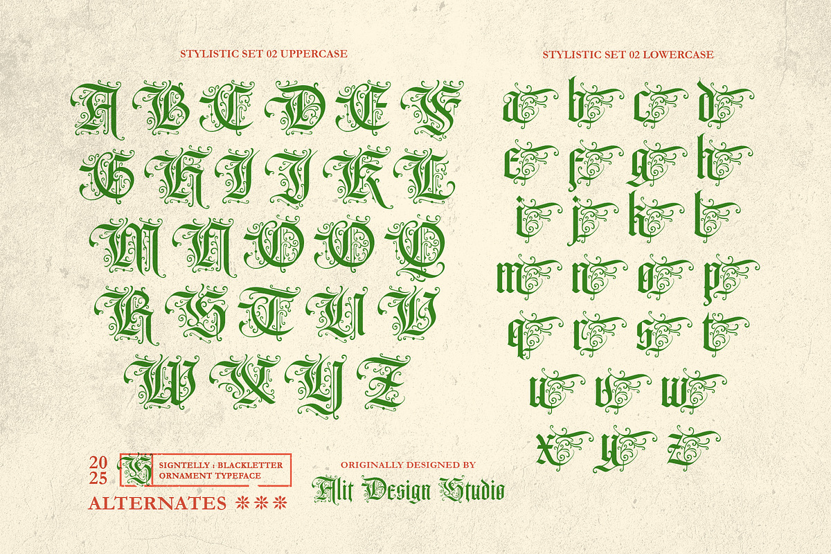 Signtelly Typeface, a Blackletter Font by alit design (Photo 10 of 20)