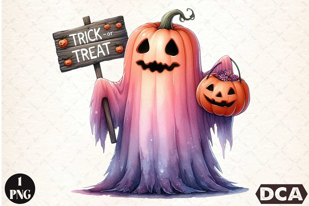 Halloween Trick Or Treat PNG, an Illustration by DreamCafeArt (Photo 1 of 7)