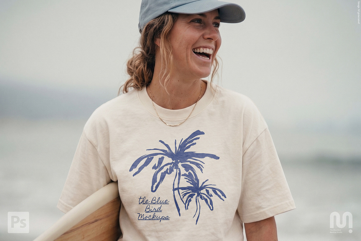 T-Shirt Mockup front view beach, a Shirt Mockup by The Blue Bird (Photo 2 of 8)