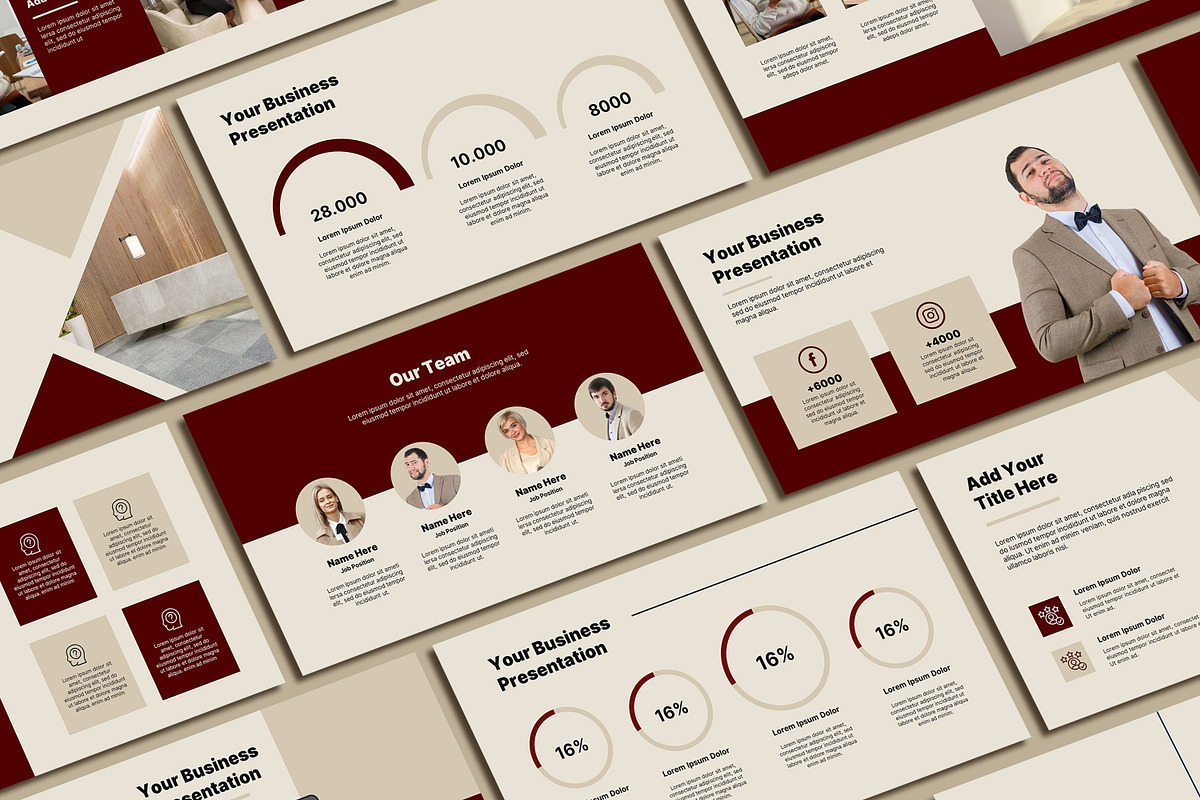 Maroon PowerPoint Template Business, a Presentation Template by SKY ...