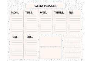 Weekly Planner Page Template Design