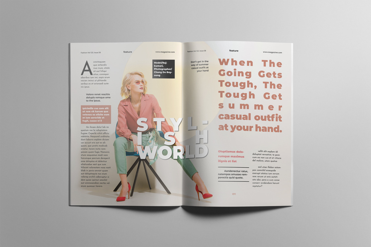 Fashion Magazine Bundle #1, a Magazine Template by Swayang (Photo 13 of 28)