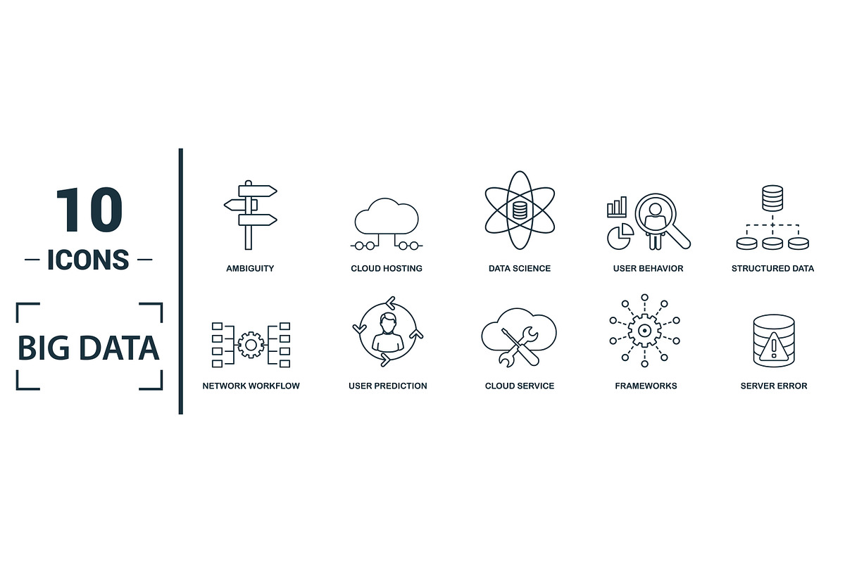 Big Data Line Icon Set, an Object Graphic by Aimagenarium@gmail.com (Photo 3 of 3)