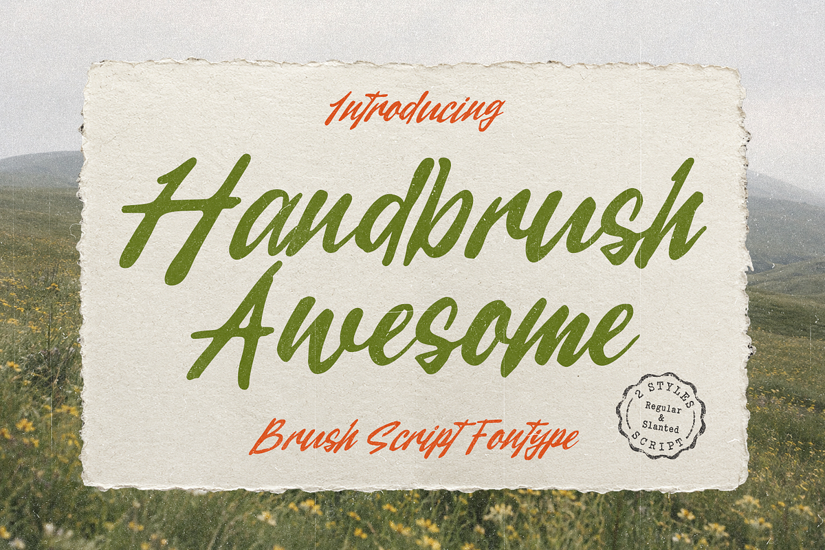 Handbrush Awesome Brush Script, a Handwritten Font by Haps Space (Photo 1 of 13)