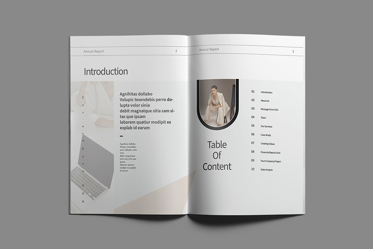 Annual Report Template, a Brochure Template by White Graphic (Photo 3 of 15)