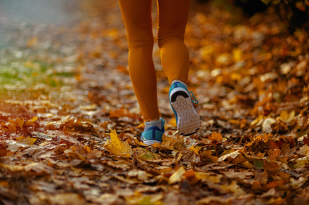Closeup on female in fitness clothes in park jogging, a Sports & Recreation Photo by Alliance Images