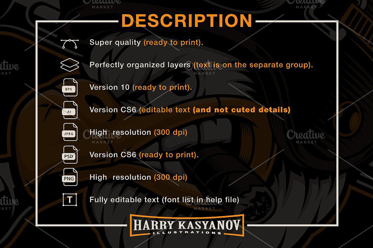 American Eagle Biker., an Illustration by Harry Kasyanov (Photo 4 of 4)