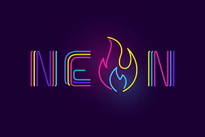 Three Neon Lines color font, a Font by kaer_shop