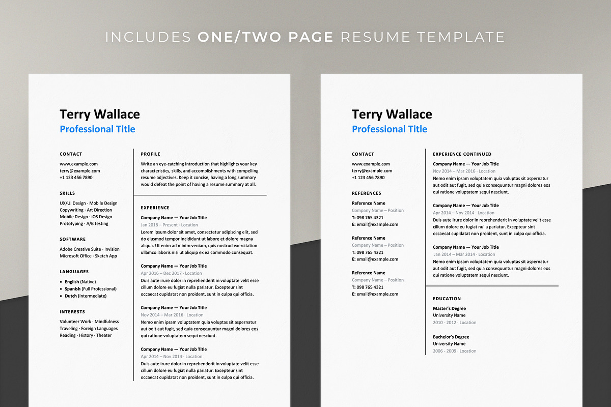 Hired Resume Template CV, a Resume Template by Totora Studio (Photo 4 of 4)