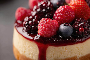 Classic cherry-topped cheesecake, a Food & Drink Photo by AlyaAnd