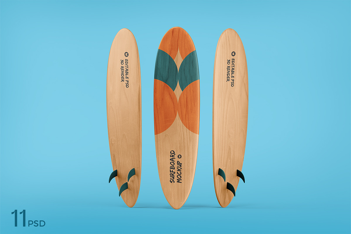 Wooden Surfboard Mockup, a Product Mockup by RamStudio2 (Photo 1 of 16)